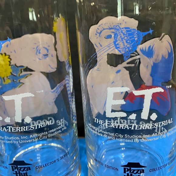 E.T. Extra Terrestrial 1982 Universal Studios Pizza Hut Collector Series Glasses - Picture 13 of 15